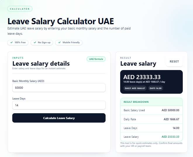 UAE Gratuity Calculator
